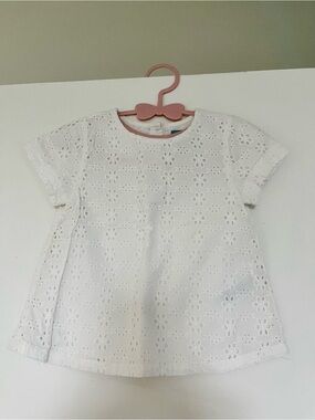 GAP baby White Eyelet Short Sleeve Top